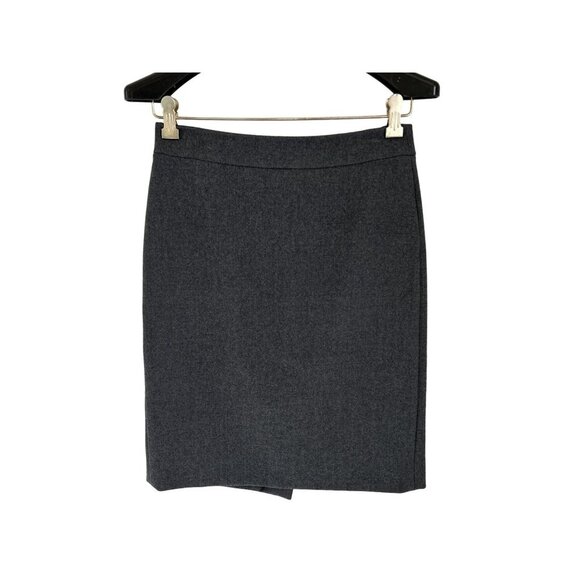 J. Crew Gray No. 2 Pencil Skirt 100% Wool Lined Straight Career Size 0 - Picture 2 of 8